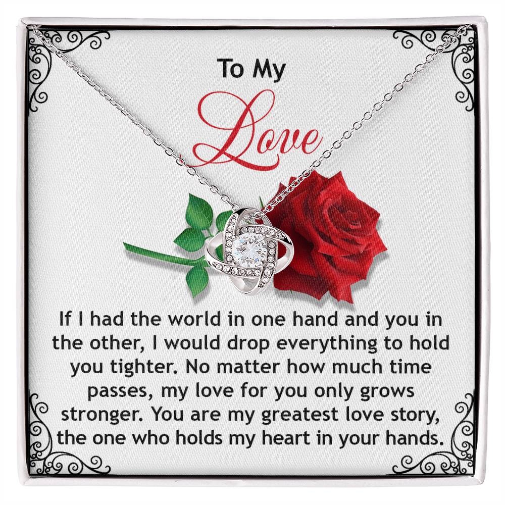 To My Soulmate My Love Jewelry Gift - Love Knot Forever Necklace - In Your Hands