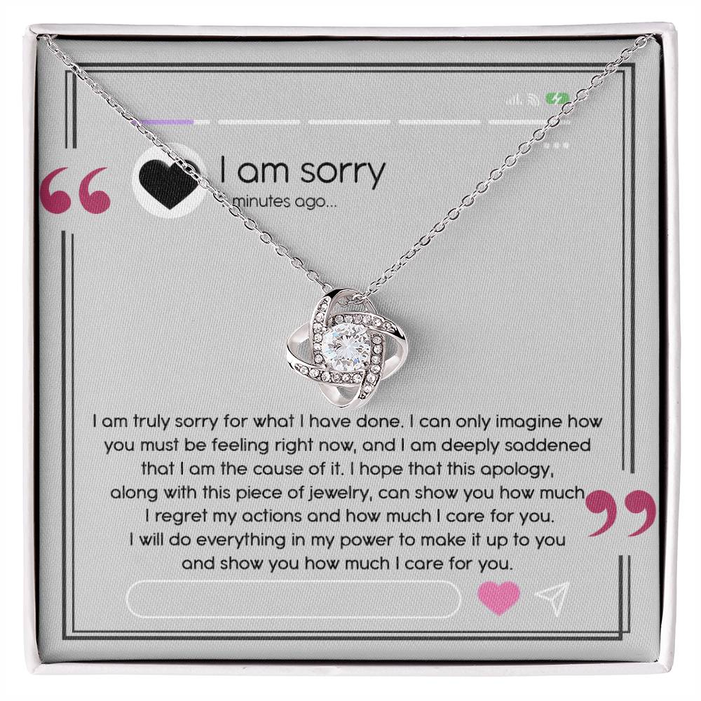 I'm Sorry Gift For Her - Love Knot Necklace - Care For You