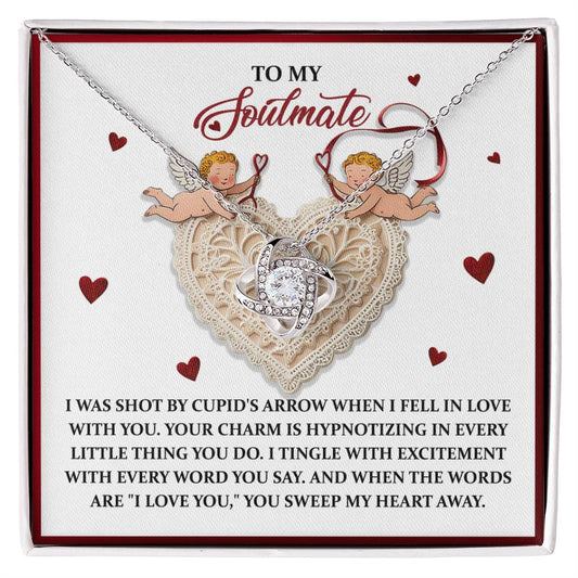 To My Soulmate Jewelry Gift - Sweep My Heart - Love Knot Necklace