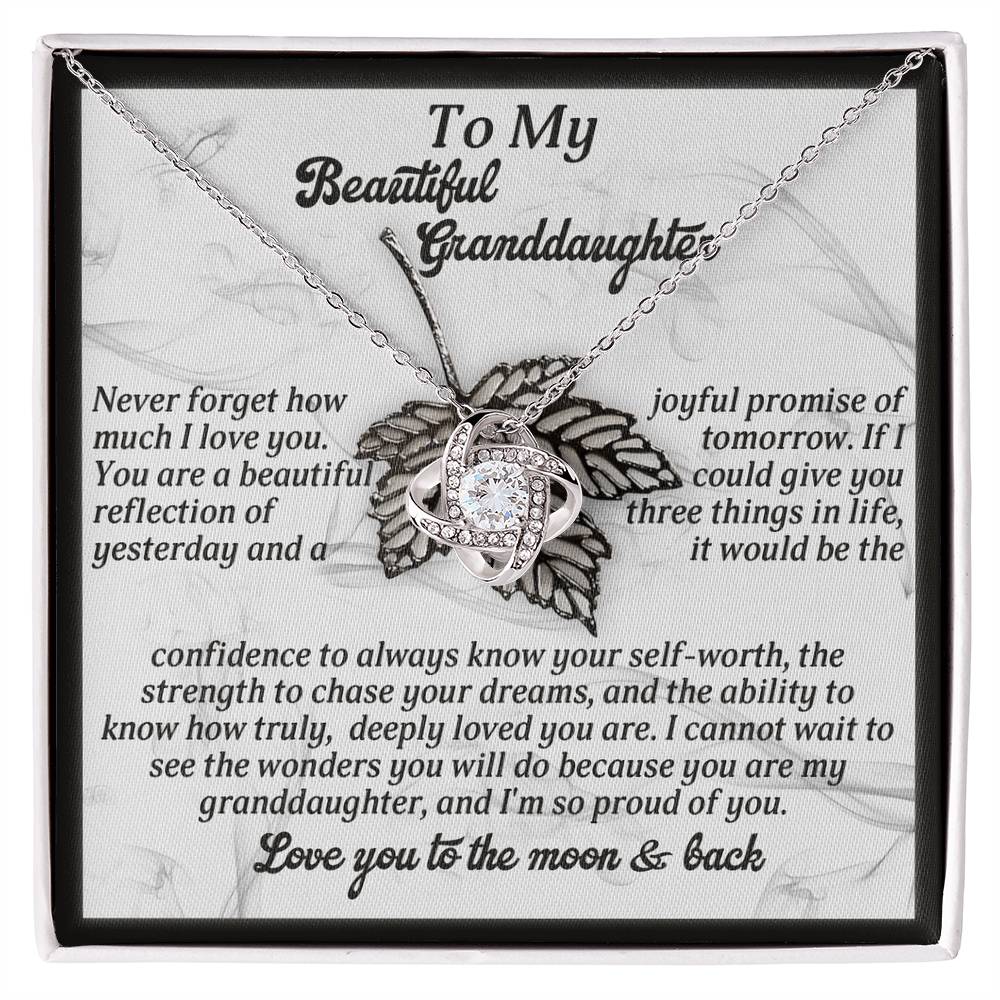 To My Granddaughter Jewelry Gift - Never Forget How Deeply Loved You Are - Love Knot Necklace