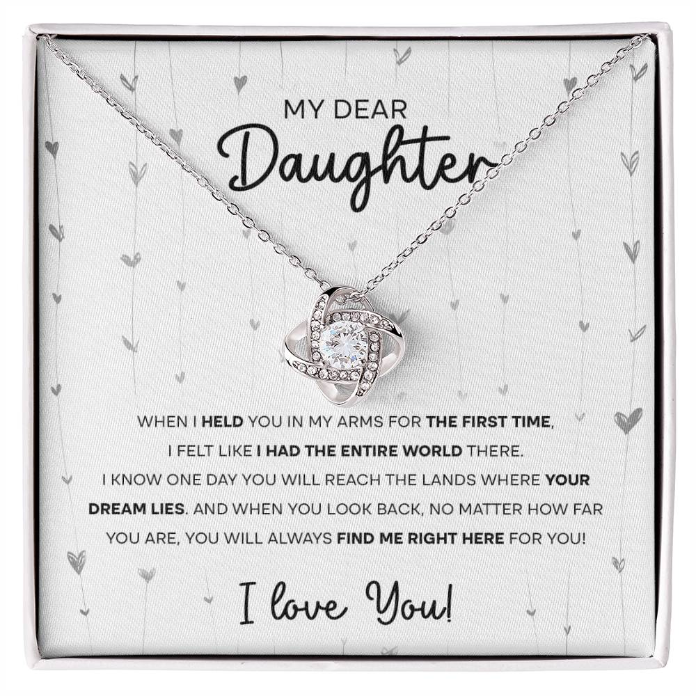 Daughter Gift - Love Knot Necklace - Look Back