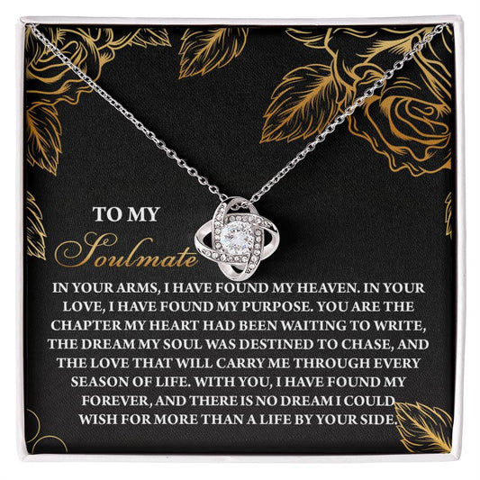 To My Soulmate Jewelry Gift - Love Knot Forever Necklace - By Your Side