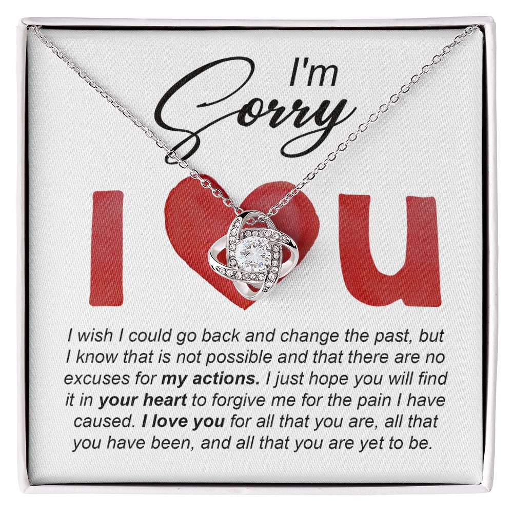 I'm Sorry Gift For Her - Love Knot Necklace - Change The Past