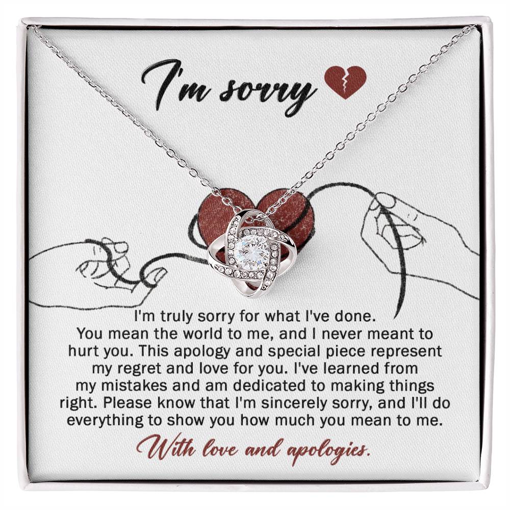 I'm Sorry Gift For Her - Love Knot Necklace - Mean The World To Me