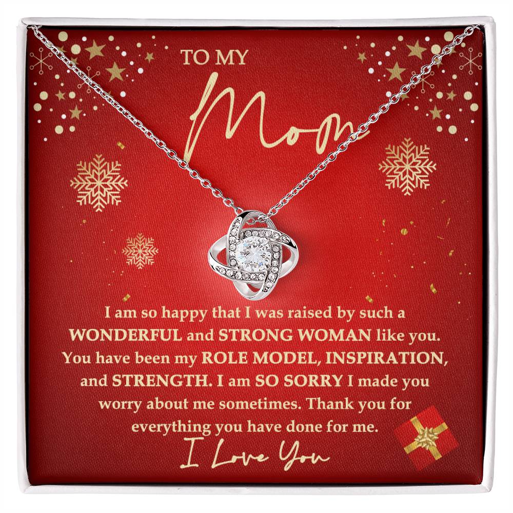 Mom Christmas Gift - Love Knot Necklace - Strong Woman