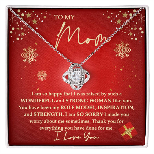 Mom Christmas Gift - Love Knot Necklace - Strong Woman