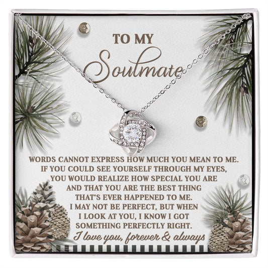 Soulmate Jewelry Gift - Love Knot Necklace - Perfectly Right