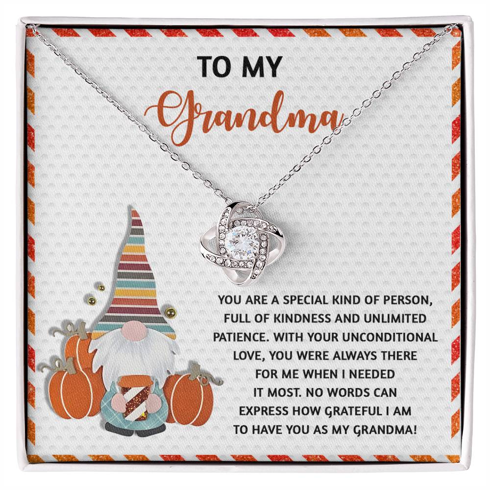 To My Grandma Jewelry Gift - Knot Of Love Necklace - You Were Always There When I Needed It Most