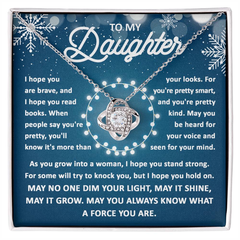 Daughter Jewelry Gift - Love Knot Necklace - May You Always Know