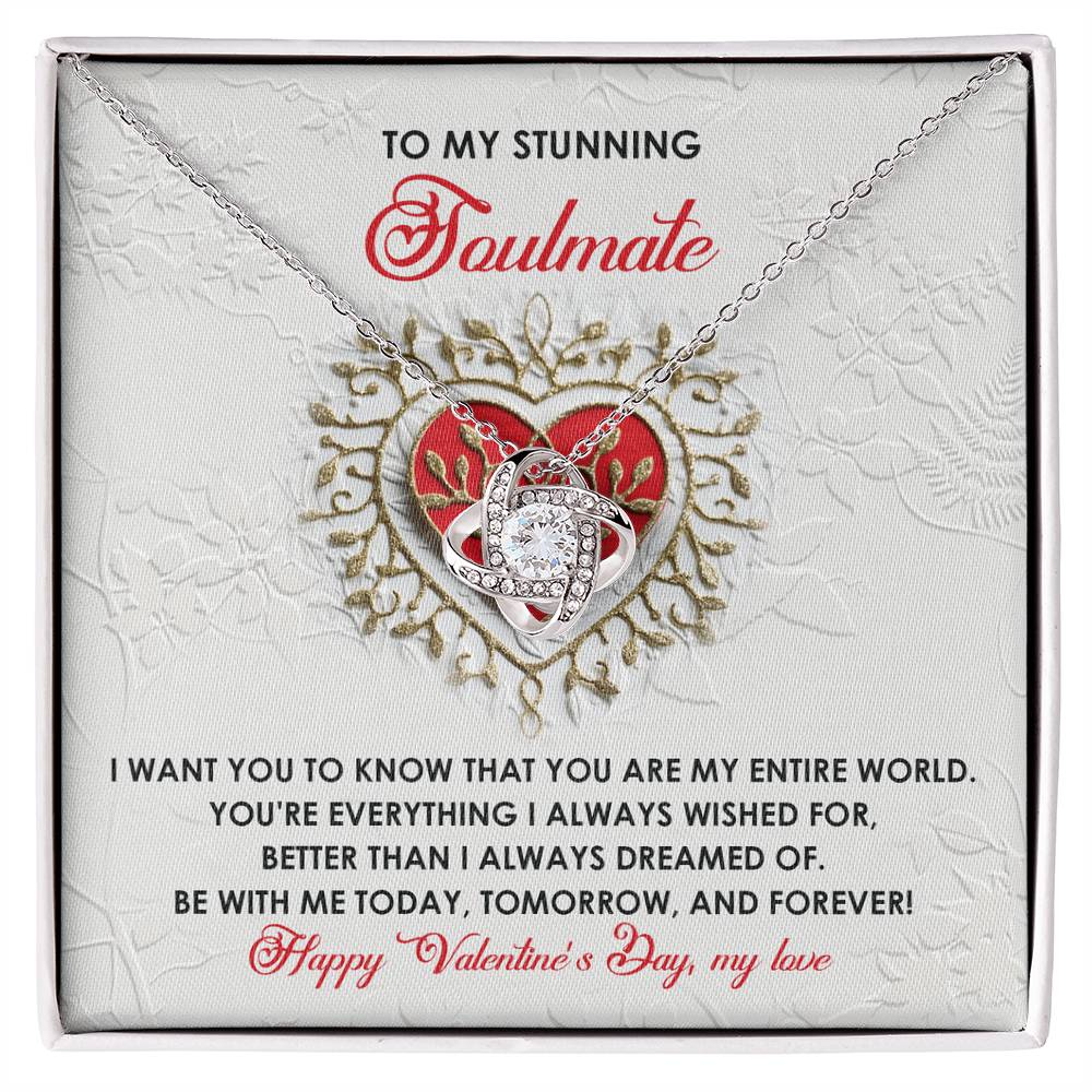 To My Soulmate Jewelry Gift - Love Knot Forever Necklace - Be With Me