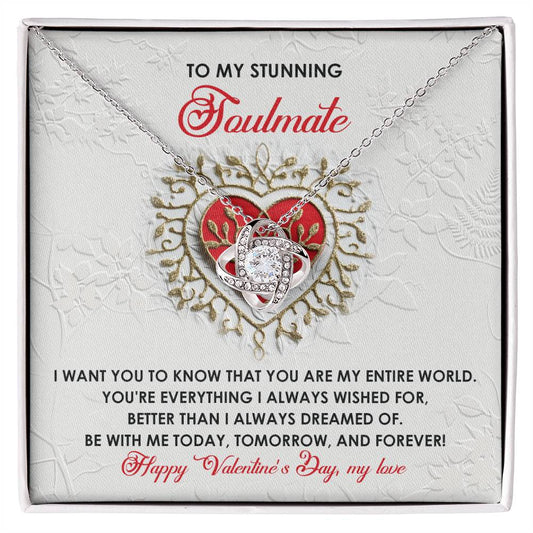 To My Soulmate Jewelry Gift - Love Knot Forever Necklace - Be With Me