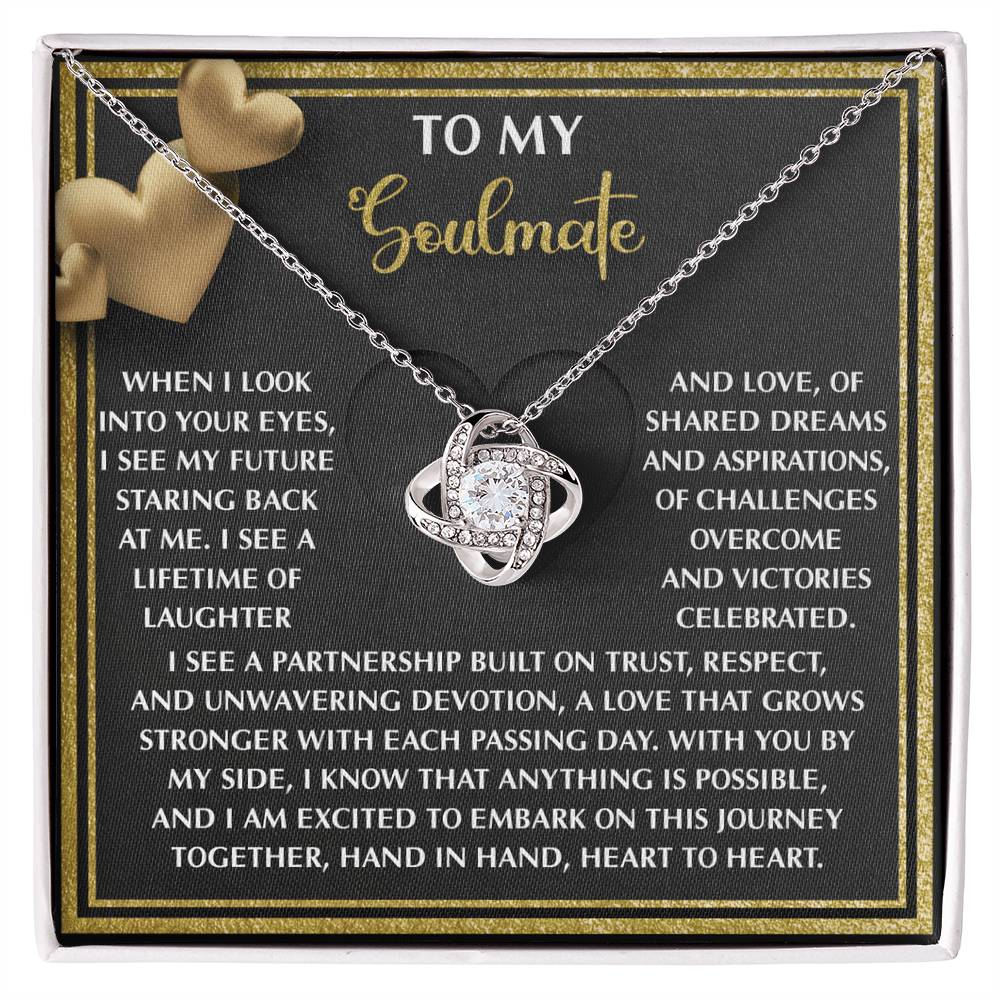 To My Soulmate Jewelry Gift - Love Knot Forever Necklace - Heart To Heart