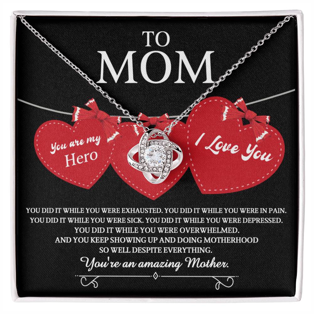 Mom Jewelry Gift - Love Knot Necklace - You Did It