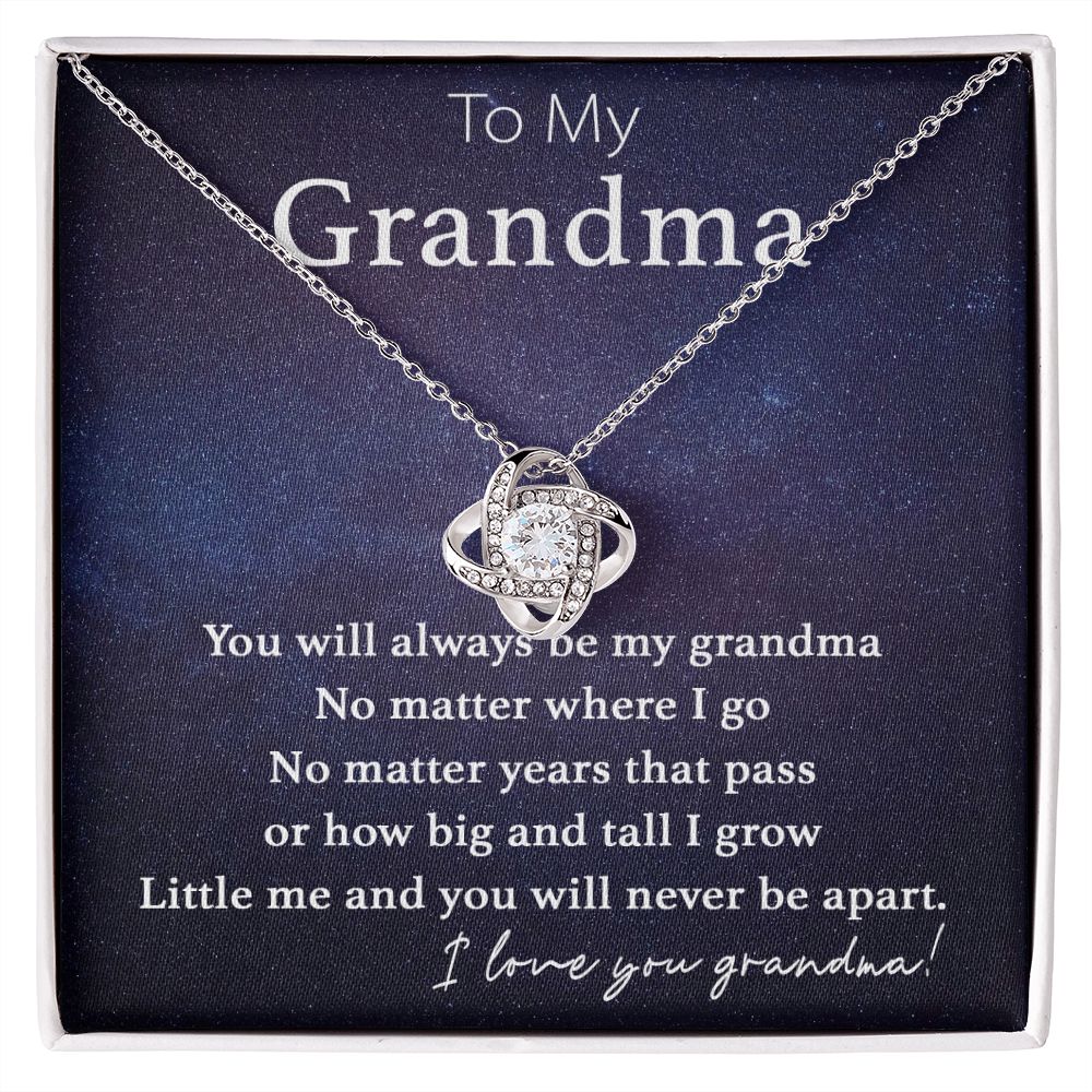 To My Grandma-Never Be Apart Love Knot  Necklace