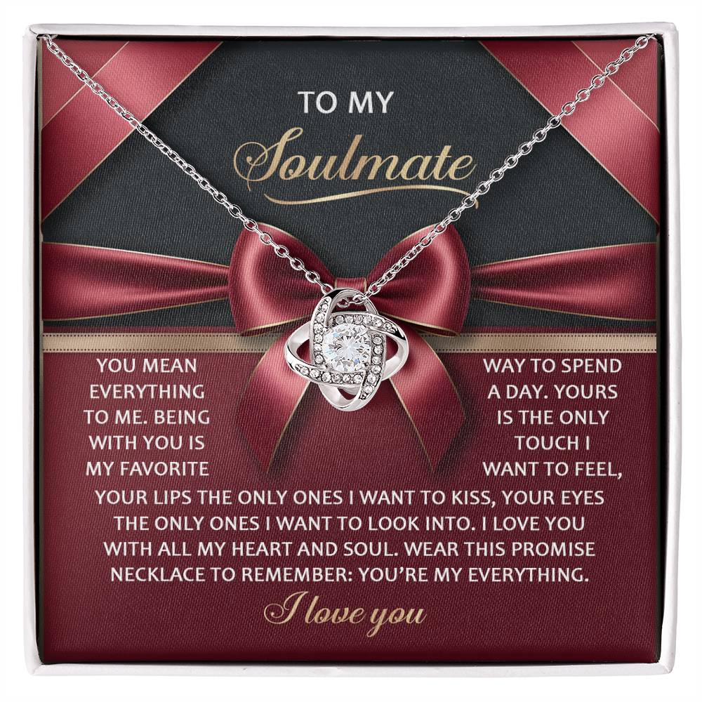 To My Soulmate Jewelry Gift - Heart and Soul - Love Knot Necklace