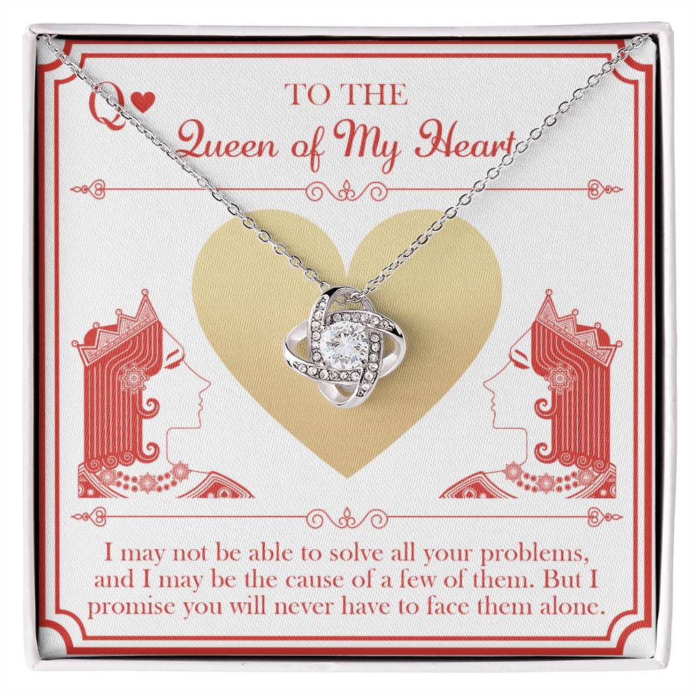 Wife Gift - Love Knot Necklace - The Queen Of My Heart