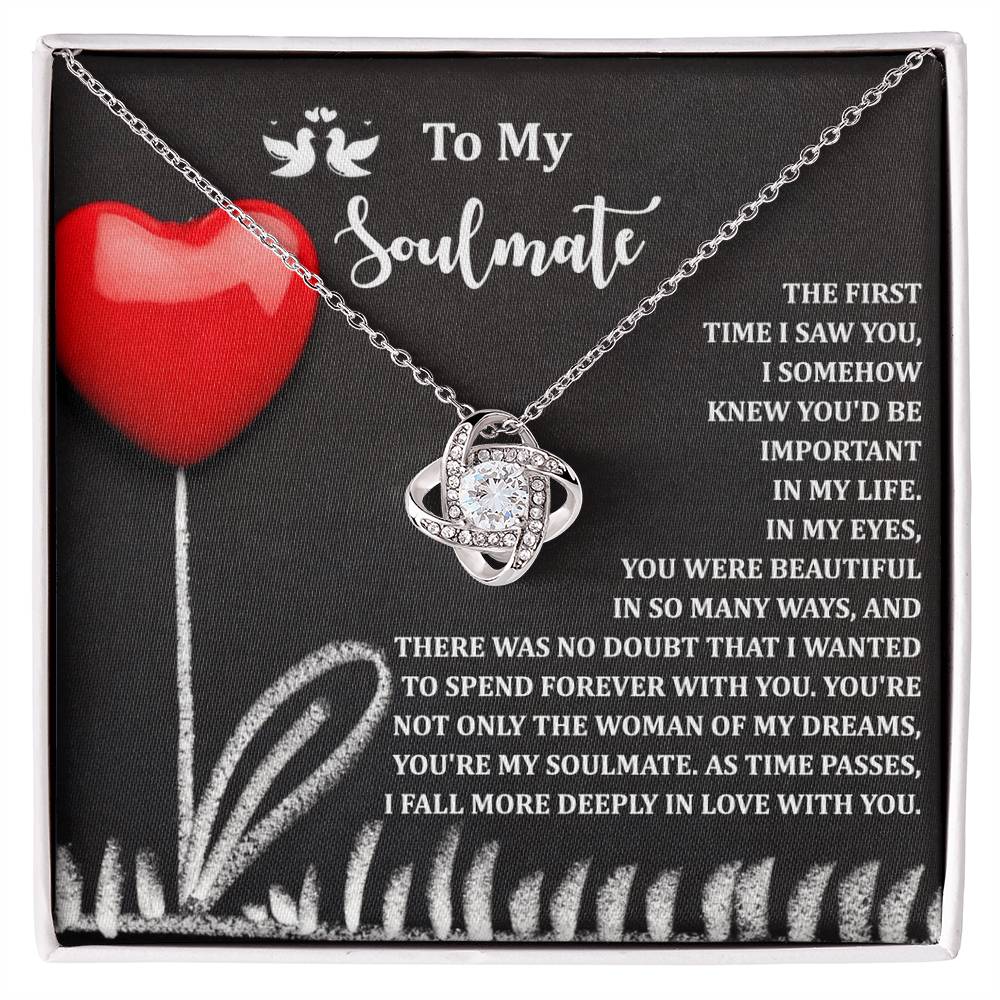 To My Soulmate Jewelry Gift - Love Knot Forever Necklace - Forever With You
