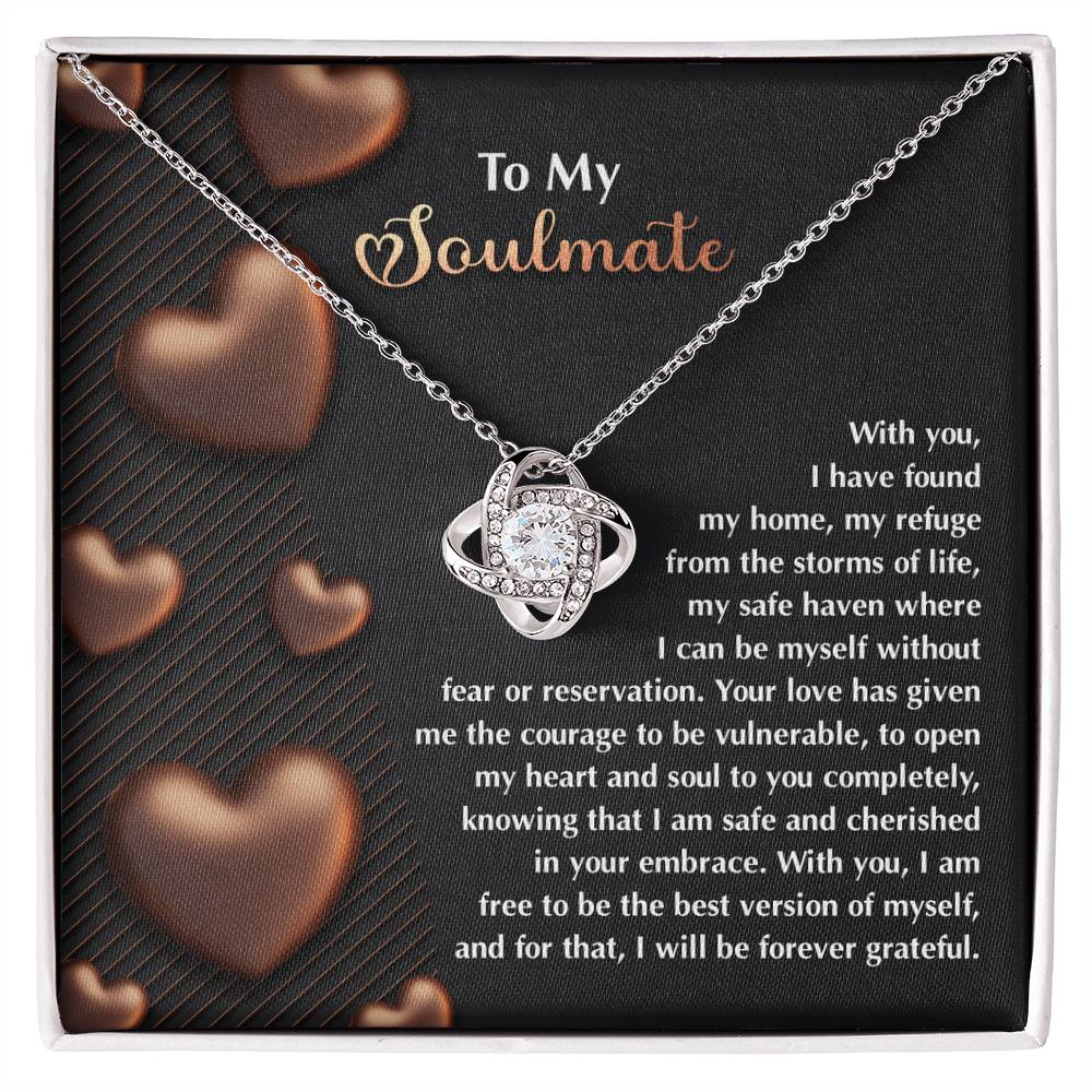 To My Soulmate Jewelry Gift - Love Knot Forever Necklace - Best Version