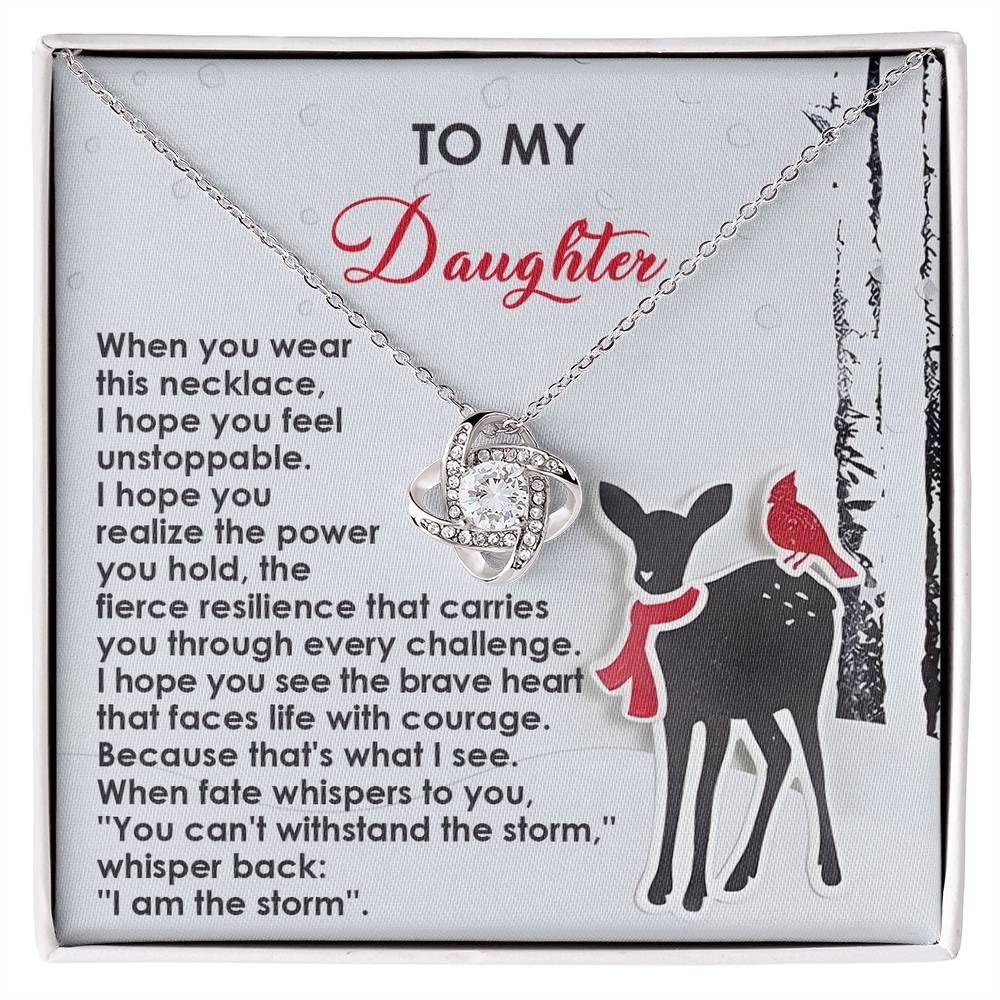 Daughter Jewelry Gift - Love Knot Necklace - Every Challenge