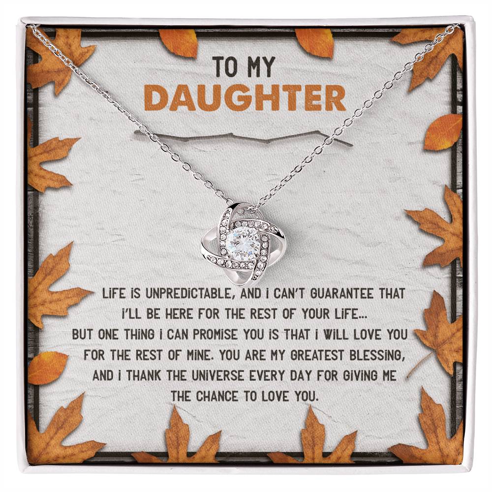 To My Daughter - You Are My Greatest Blessing - Love Knot Necklace