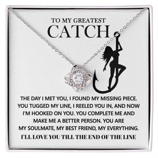 To My Soulmate Jewelry Gift - Hooked On You - Love Knot Necklace