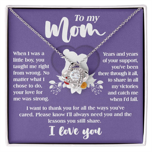 Mom Jewelry Gift - Love Knot Necklace - Ways You've Cared