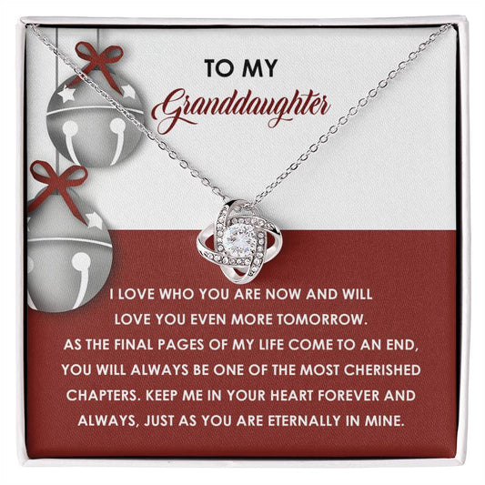 Granddaughter Jewelry Gift - Love Knot Necklace - To An End