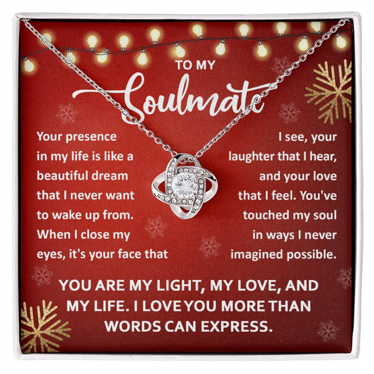 To My Soulmate For Christmas - Knot of Love Necklace - My Life Is A Beautiful Dream