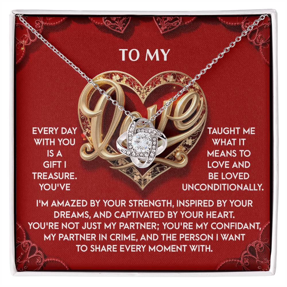 To My Love Jewelry Gift - Love Knot Forever Necklace - Every Moment