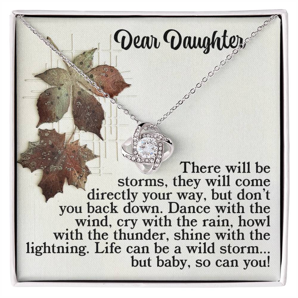 To My Daughter Jewelry Gift - With The Thunder - Love Knot Necklace