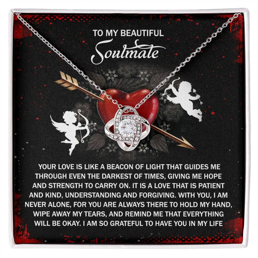To My Soulmate Jewelry Gift - So Grateful To Have You In My Life- Love Knot Necklace