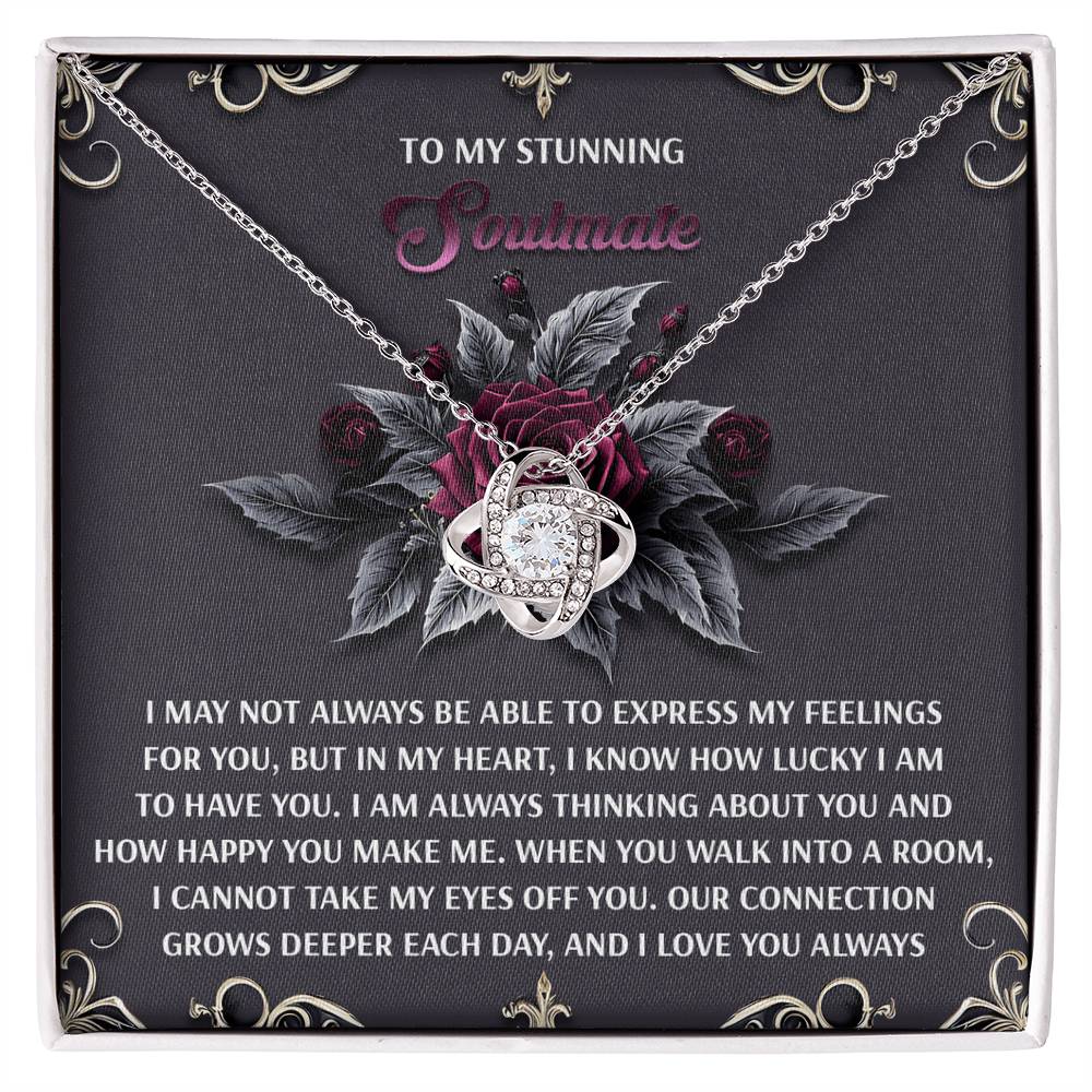 To My Soulmate Jewelry Gift - Love Knot Forever Necklace - I Cannot Keep My Eyes Off You