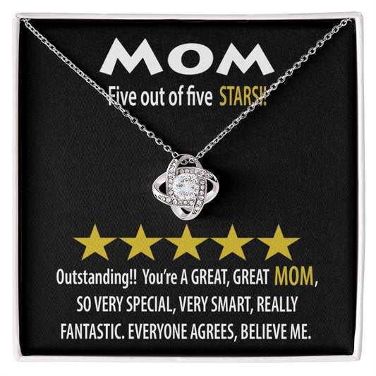 Gift For My Mom - Love Knot Necklace - Five Stars