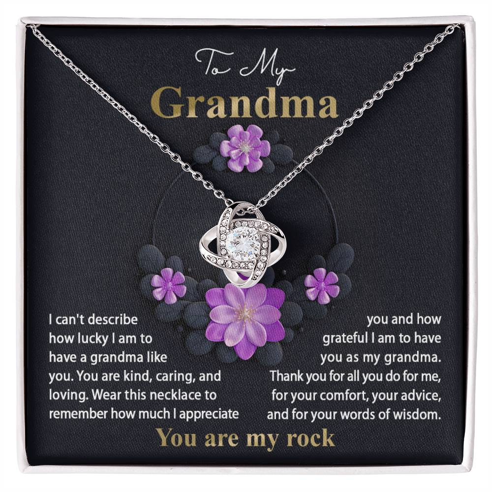 Grandma Gift - Love Knot Necklace - Words Of Wisdom