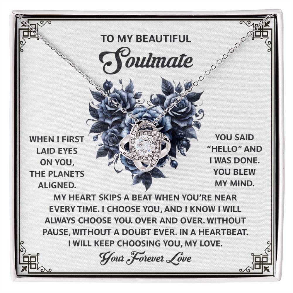 To My Soulmate Jewelry Gift - Love Knot Forever Necklace - Skips A Beat