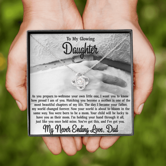 To My Daughter From Dad - Love Knot Necklace-You Were Born To Be A Mom