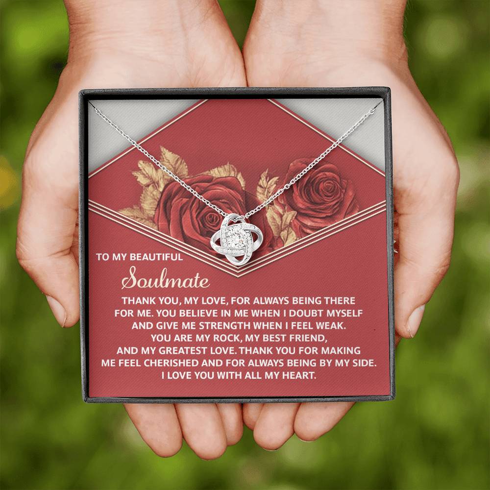 To My Soulmate Jewelry Gift - Love Knot Forever Necklace - All My Heart