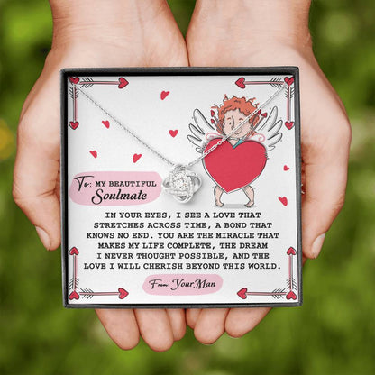 To My Soulmate Jewelry Gift - Love Knot Forever Necklace - No End