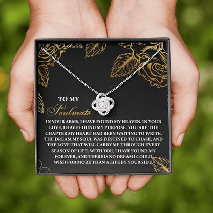 To My Soulmate Jewelry Gift - Love Knot Forever Necklace - By Your Side