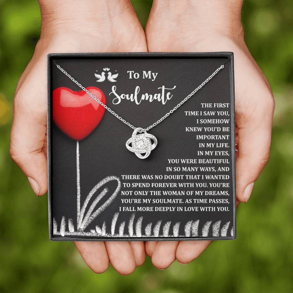 To My Soulmate Jewelry Gift - Love Knot Forever Necklace - Forever With You