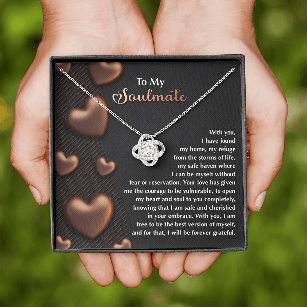 To My Soulmate Jewelry Gift - Love Knot Forever Necklace - Best Version