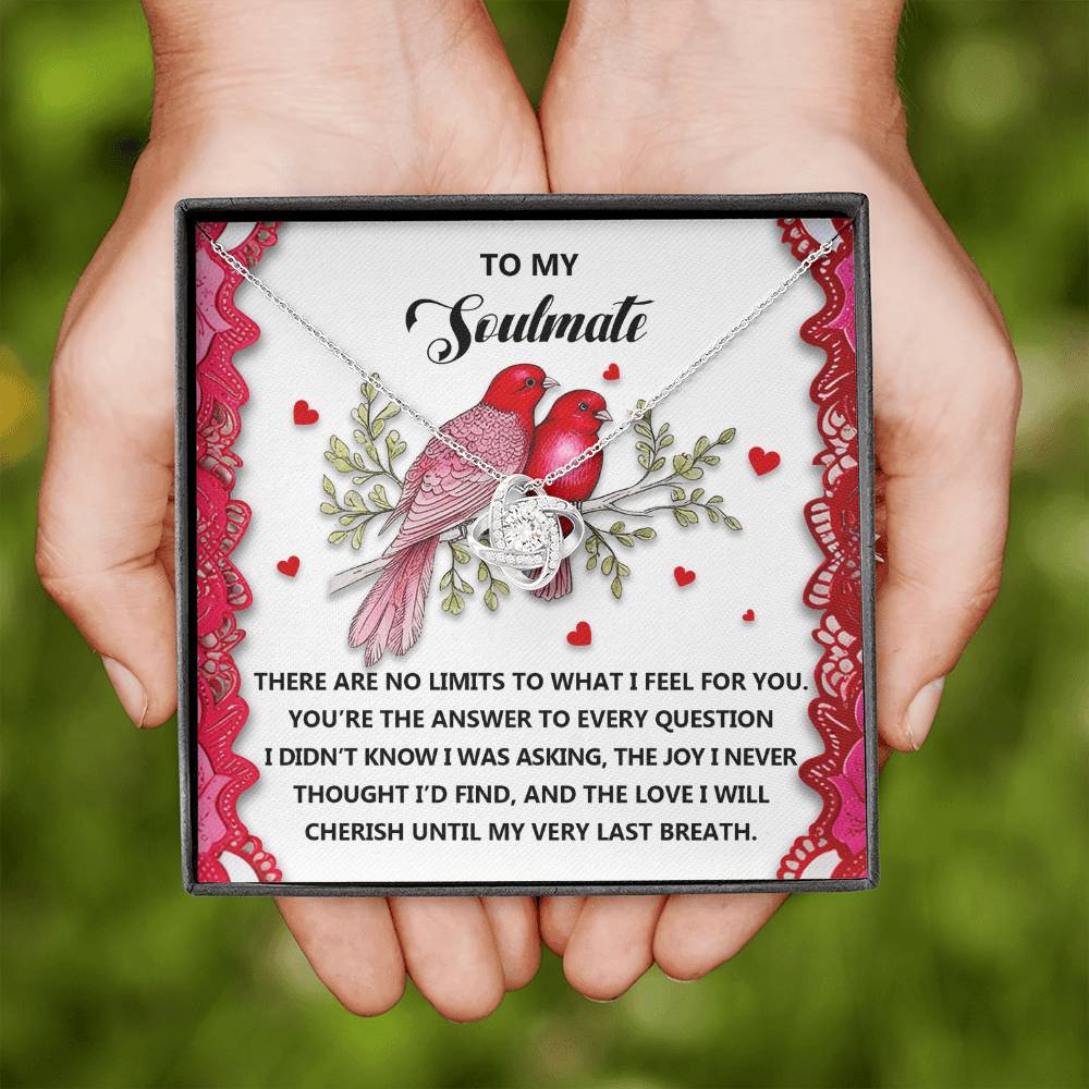To My Soulmate Jewelry Gift - Love Knot Forever Necklace with Heartfelt Message Card From You - Feel For You