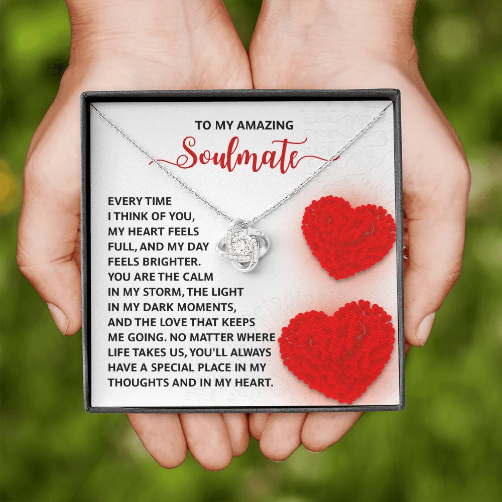 To My Soulmate Jewelry Gift - Love Knot Forever Necklace - In My Heart