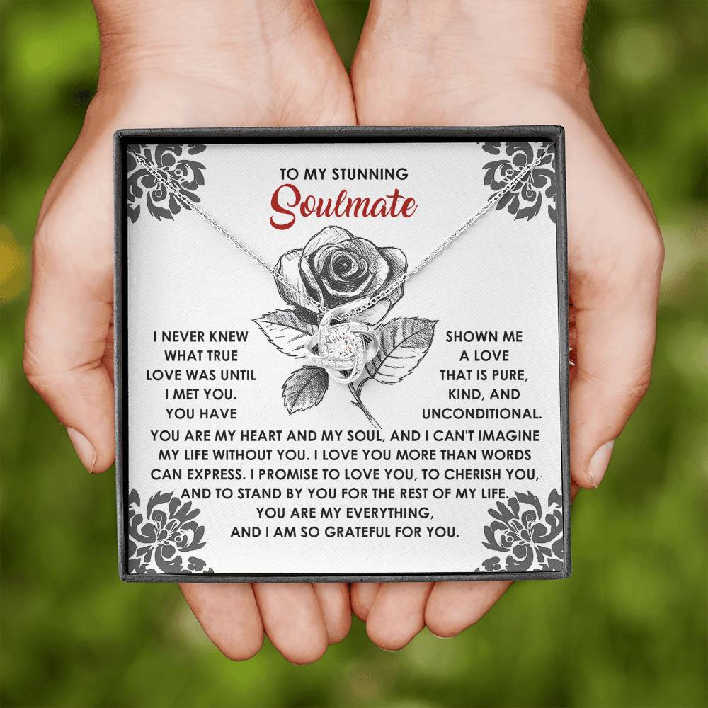 To My Soulmate Jewelry Gift - Love Knot Forever Necklace - Cherish You