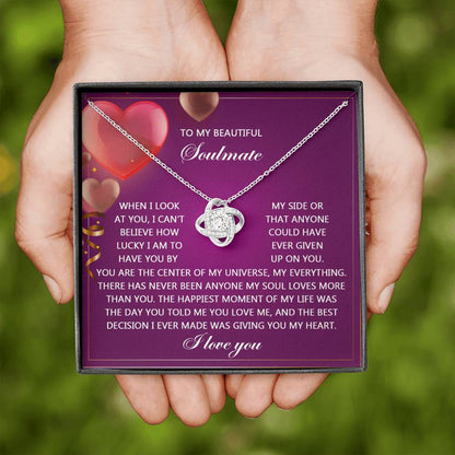 To My Soulmate Jewelry Gift - Love Knot Forever Necklace - My Soul
