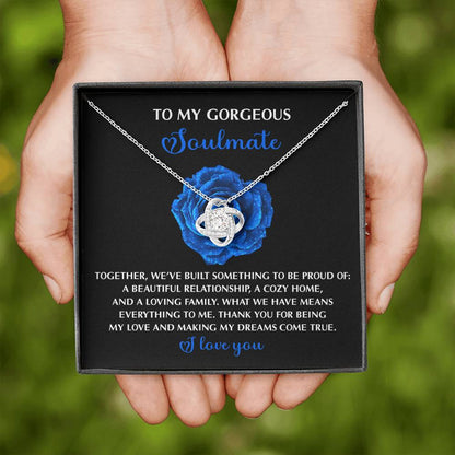 To My Soulmate Jewelry Gift - Love Knot Forever Necklace - Dreams Come True