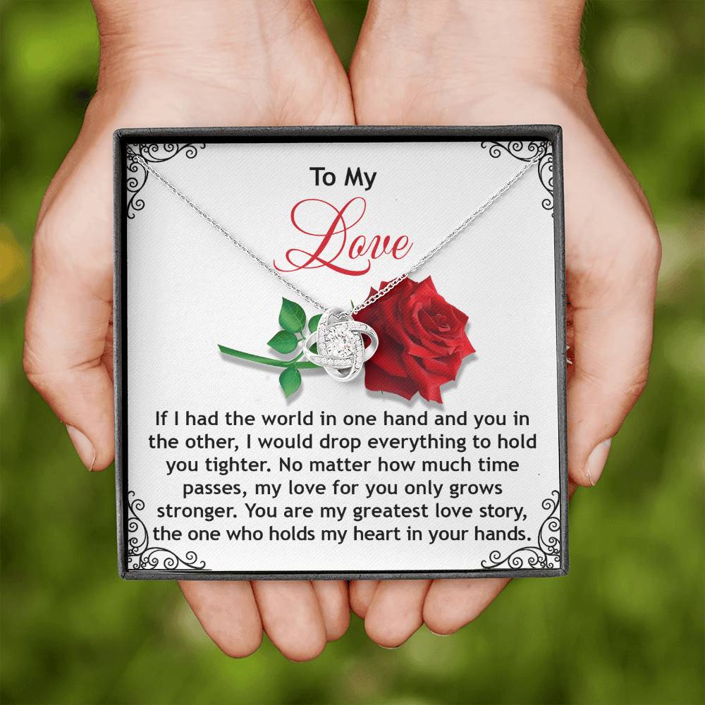 To My Soulmate My Love Jewelry Gift - Love Knot Forever Necklace - In Your Hands