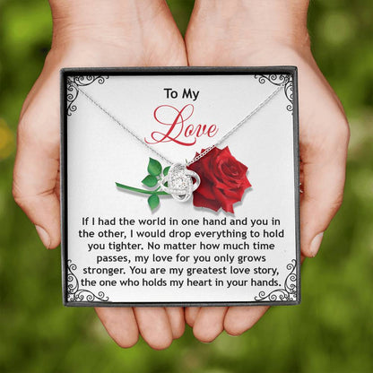To My Soulmate My Love Jewelry Gift - Love Knot Forever Necklace - In Your Hands
