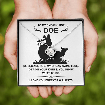 To My Smokin' Hot Soulmate Jewelry Gift - Love Knot Forever Necklace with Heartfelt Message Card From You - Dream Came True