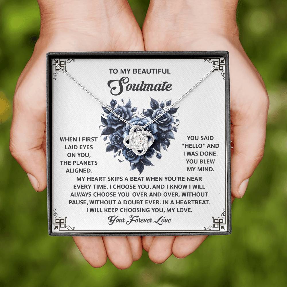 To My Soulmate Jewelry Gift - Love Knot Forever Necklace - Skips A Beat